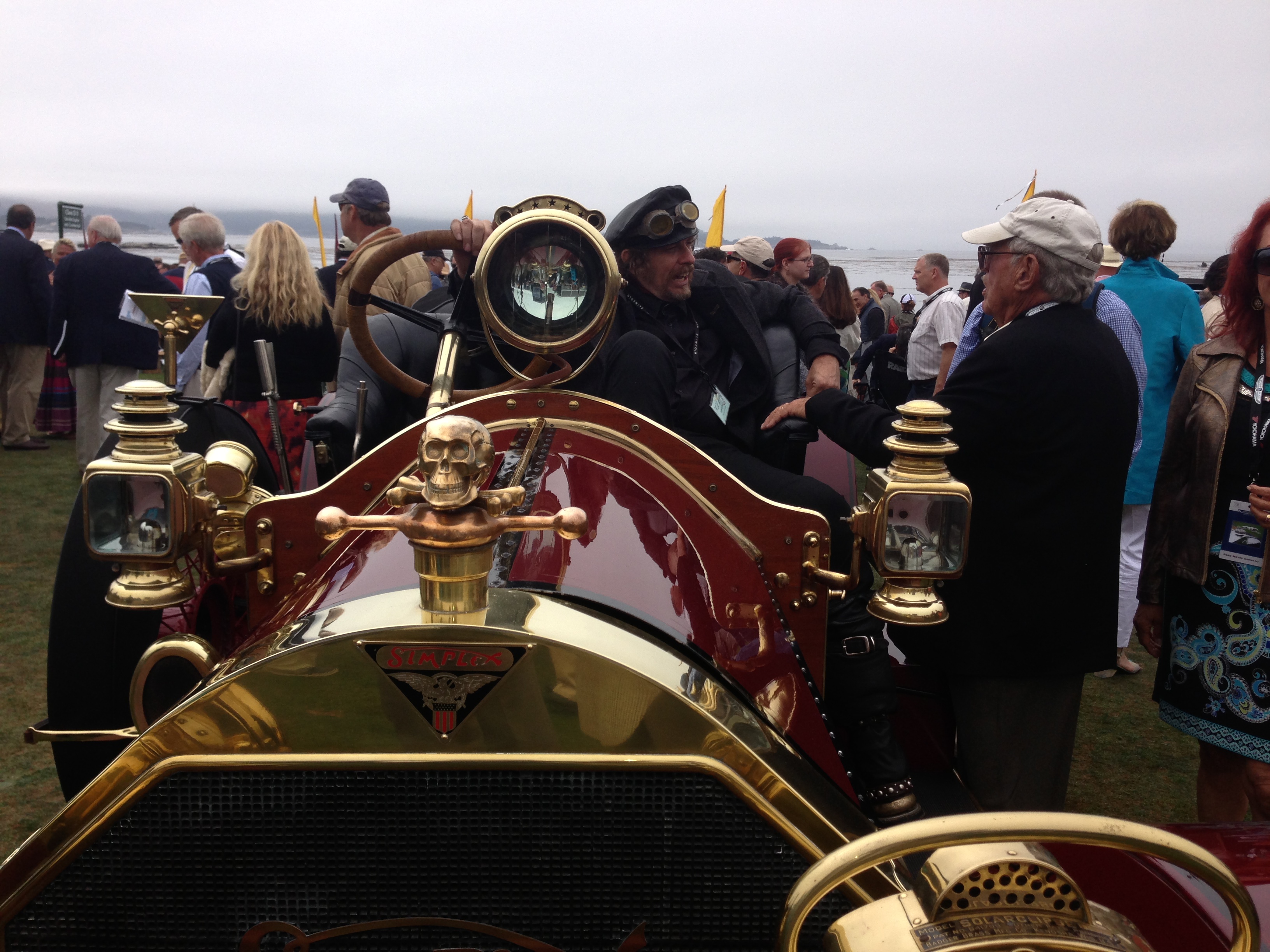 Talking to passers by at the Pebble Beach Concours